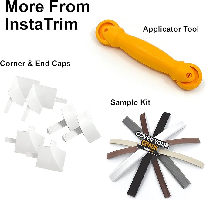 InstaTrim The Original Flexible Trim - 50ft Dark Brown 3/4" Wide Caulk Tape - Adhesive Trim with Many Uses Including Caulking for Bathtubs, Sinks, Counters, Tile, Floors - Made in USA