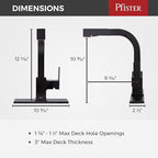 Pfister Arkitek Kitchen Faucet with Pull Out Sprayer, Single Handle, High Arc, Matte Black Finish, LG534LPMB