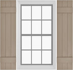 Board & Batten Vinyl Shutters (1 Pair) | 11"x35" (3-Board) - Coastal Sand Dune | Exterior Window Shutters | Includes Mounting Hardware | Simple Installation | Made in USA
