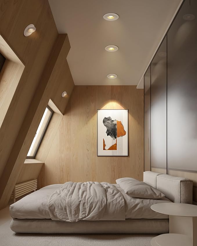 Adetu 4 inch Gimbal Led Recessed Lights, 360°+90° Adjustable Directional Recessed Lighting, 2700K/3000K/3500K/4000K/5000K Dimmable Retrofit Eyeball Can Lights with Jbox,ETL(White,12 Pack)