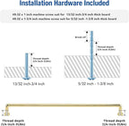 JOY DECOR Cabinet Pulls – 12-3/5 Inch Hole Center, Polished Brass, 5 Pack, Zinc Alloy Cabinet Handles for Drawers & Cupboard – Vintage Style Hardware for Kitchen, Bathroom, Dresser, Furniture Makeover