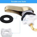 iFealClear 2 Pack Polished Gold Toilet Handle Replacement Kit, Universal Front Mount Toilet Tank Flush Lever Replacement, Solid Brass Toilet Trip Lever Fits Most Toilets, Gold Finish