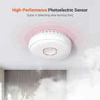 Jemay Smoke Detector, Fire Alarms Smoke Detectors with Advanced Photoelectric Technology, Smoke Alarm with LED Indicator & Silence Button, Replaceable Battery Included, 4 Packs
