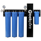 Geekpure 5 Stage Whole House Water Filter System with 2.5 x 20 5 Micron PP Sediment + Carbon Filters and 6 GPM UV