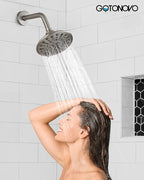 gotonovo 3 Handle Tub Shower Faucet Set, Bathtub Shower Fixture,Bathroom Tub and Shower Faucet Combo Shower System Complete Tub and Shower Trim Kit with 6 Settings Showerhead Brushed Nickel