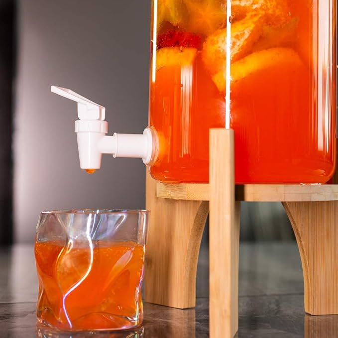 Replacement Cooler Faucet Water Bottle Jug,Water Dispenser Tap Set,BPA-Free Plastic Spigot Spout Water Beverage Lever Pour Dispenser Valve,Water Crock Tap (4 White)