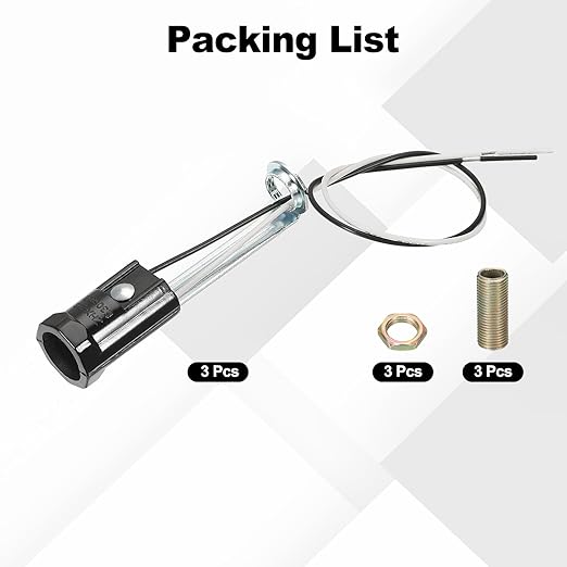 PATIKIL Candelabra Base Lamp Holder Light Socket, 3pcs UL Listed Keyless E12 Bulb Socket with 9.8" Wire Leads for E12 Incandescent LED Light Bulbs, 3.1" Tall