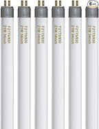 F21T5/830 21 Watt 34 Inches T5 Fluorescent Light Bulb, 3000K Warm White, 2100 Lumens, 20000 Hour Lifespan, Mini Bi-Pin Base, 6 Pack