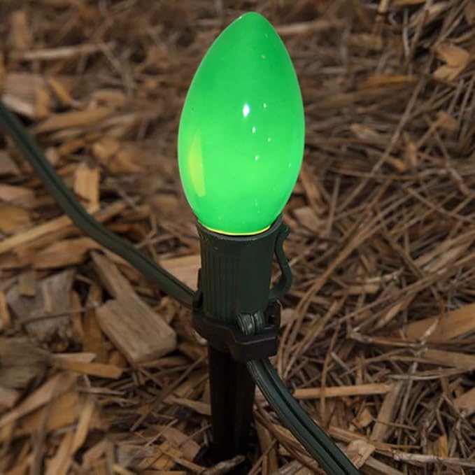 C9 Multicolor Christmas Replacement Bulbs 25 Pack - E17 Intermediate Base 7W for Outdoor/Indoor Party & Decor