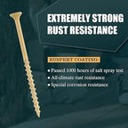 WELLOCKS Deck Screws, Wood Screws, Tan, Superior Rust Resistant, Epoxy Coated, Above 1000 Hour Salt Spray Coating T25 Torx Star Bit Included for Outdoor Wood Fence (Trial Size 0.44LBS, #8×1-1/4")