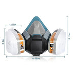 Reusable Half Facepiece Dustproof Respirator - Organic Gas Dust Chemical Respirator with Extra Filters for Painting, Machine Polishing, Welding,Spraying and Other Work Protection