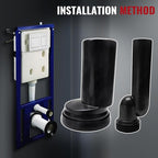 Wall Hung Toilet Tank Connector Set with Side Pipes,Compatible with Geberit 154.405.11.6,Toilet Replacement Parts with Black HDPE Material,Easy Installation