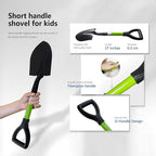 Beach Shovel,Kids Shovels for Digging,Short Handle Metal Shovel,Small Shovels for Gardening,Camping,Planting,27Inches,Green