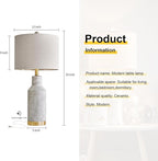 25" Modern Ceramic Lamps Single Table Lamp for Living Room Bedroom Farmhouse Nightstand Bedside Lamps