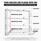 Storage Shelves Heavy Duty, Metal Garage Shelving Units, 4 Tier Storage Rack Shelf, Steel Industrial Shelving, Adjustable Standing Shelf for Basement/Warehouse (White, W59.06*D19.69*H78.74)