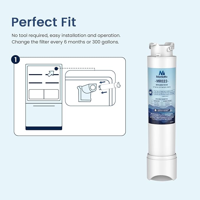 MARRIOTTO EPTWFU01 Water Filter Replacement, Compatible with Frigidaire EPTWFU01, EWF02, Pure Source Ultra II and Pure Air Ultra 2 Air Filter (2+3)