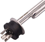 DERNORD 240V 2500W Tri-clamp Foldback Heating Element Stainless Steel Immersion Water Heater with 3-Wire Electrical Locking Plug (1.5 Inch Tri clamp)
