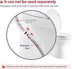 8 Inch Flexible Toilet Connector Extension, 7/8 female x 7/8 male Hose Adapter, Stainless Steel Braided Hose to Toilet Tank Compatible,1 pcs