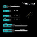 Magnetic Screwdriver Sets 6 PCS, Screwdriver Set with Small Box,Flat Head Phillips Screwdriver, Non-Slip Cushion Grip for Repair Home Improvement,Green & Black