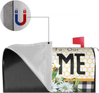 Summer Bee Buffalo Plaid Mailbox Cover Spring Daisy Floral Mailbox Cover Magnetic Standard Size 25.5" x 21" Farmhouse Rustic Welcome To Our Home Mail Box Covers Garden Yard Home Decor for Outdoor