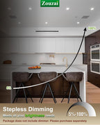 zouzai 4 Inch Square LED Recessed Light for Round Cut Outs,Ultra-Thin 5CCT Selectable & Dimmable Downlight with Junction Box, ETL & Energy Star Certified【12 Pack White】