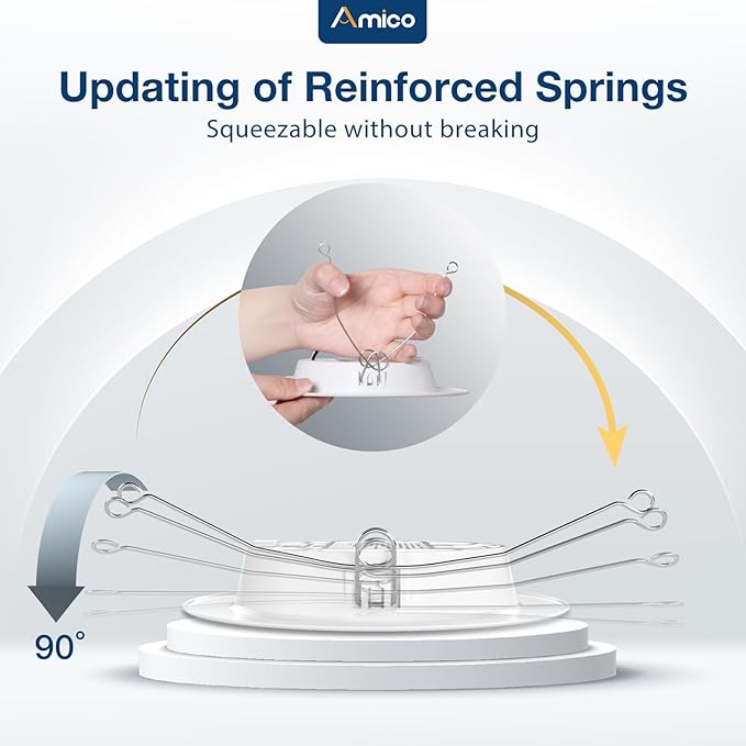 Amico Recessed Lighting 5/6 Inch, 24 Pack 5CCT Flat LED Can Lights, 2700K/3000K/4000K/5000K/6000K Selectable,12W Eqv 120W, 1050LM Brightness, Retrofit Installation - ETL & FCC