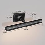 Picture Light for Wall, 18in Brass Hardwired Picture Frame Light, Painting Poster Lighting 2 Light Dimmable Art Display Light Wall Sconce for Gallery Living Bathroom-Included Bulbs(Black)