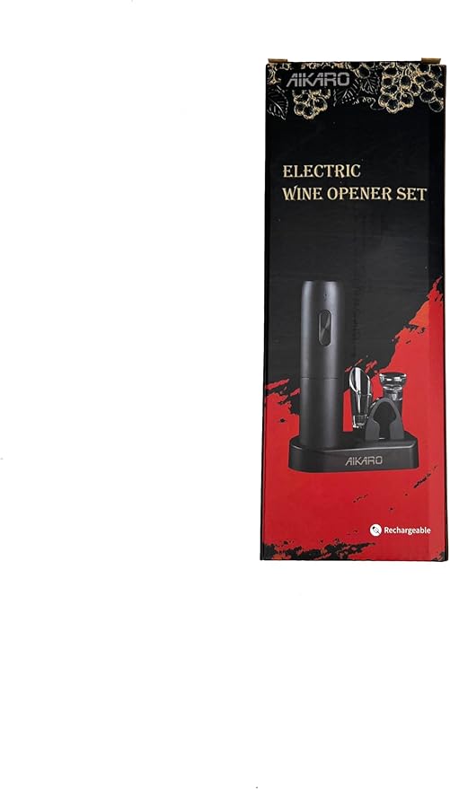AIKARO - Electric Wine Bottle Opener Automatic Corkscrew, Rechargeable (Set B)