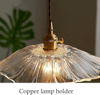 Glass Pendant Lights Full Brass Modern Pendant Lighting Fixture 11 Inch with Rippled Transparent Shade Adjustable Hanging Lamp for Dining Room and Kitchen Island