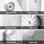 Giantex Portable Washing Machine, 13lbs Washer and Spinner Combo, Semi-Automatic Laundry Clothes Machine, Compact Twin Tub Mini Washer for Apartment Camping Dorms RV