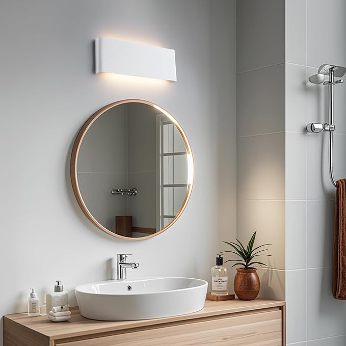 15"Modern LED vanity light,20W Dimmable 5 CCT (3000K-6500K) Adjustable Wall Lamp,Up and Down Wall Lighting,Indoor Wall Sconce for Bedroom,Staircase,Hallway,Dressing Table,4 Pack（White）