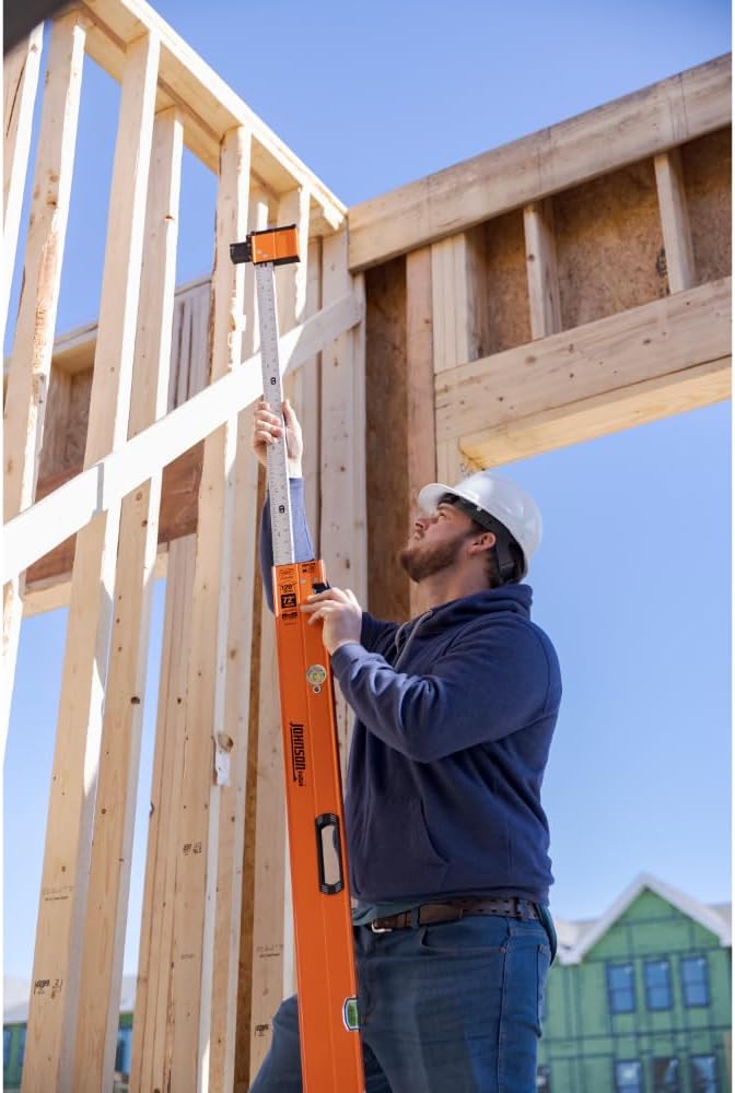 Johnson Level & Tool 5800-0610P 6FT - 10FT Extendable Plate Level, Triple-Secured Mounting System