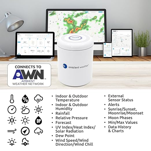 Ambient Weather WS-1553-IP Smart Wireless Weather Station with Remote Monitoring and Alerts