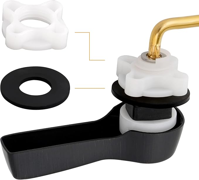 Hibbent 2 Pack Universal Metal Side Mount Toilet Handle Replacement Kit, Brass Toilet Flush Tank Lever with 2 Pieces Stainless Steel Flapper Chains for Most Toilets, Oil-Rubbed Bronze