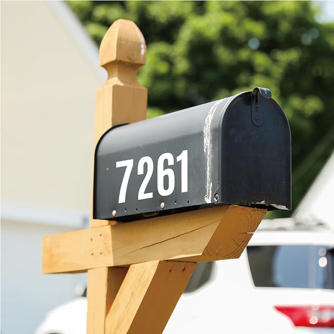 10 Sheets Vinyl House Numbers - 4 inch Waterproof Mailbox Numbers, Self-Adhesive Stickers for Mailbox, Cars, Boats, Windows, Door and Apartments (White, 4 inch)