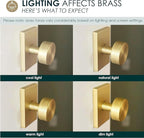 Mega Handles SUANA Passage Door Knob for Hallway, Closet and Bathroom, Reversible Heavy Duty Design Door Knobs, Fits All Standard Door Sizes, Screws Included - Satin Brass (1 Pack)