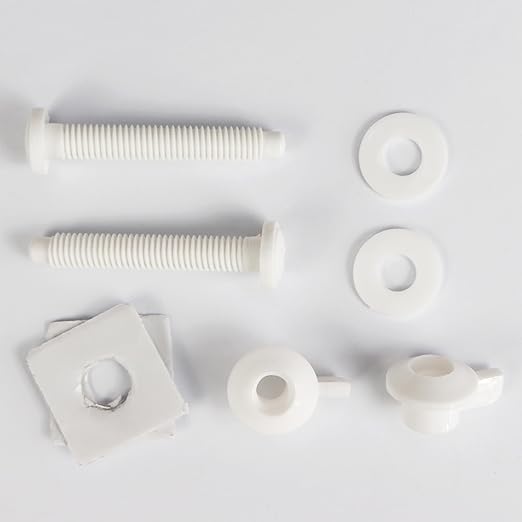 4Pcs Universal Toilet Tank Bolts Nuts, Heavy Duty Toilet Seat Screw Bolt Set, Premium Stainless Steel Hardware with Rubber Washers, Extra Long Nuts Easy Installation (MFL12-2)