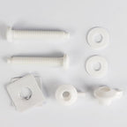 4Pcs Universal Toilet Tank Bolts Nuts, Heavy Duty Toilet Seat Screw Bolt Set, Premium Stainless Steel Hardware with Rubber Washers, Extra Long Nuts Easy Installation (MFL12-2)