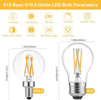 BRIMAX 10 Pack G16.5 Light Bulbs,Dimmable 4W LED Bulbs,Equal to E12 Candelabra Bulb 40W,Small Globe Bulbs 400lm, 2700K Warm White,AC120V,Flicker Free for Ceiling Fans Pendant Chandelier