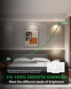 zouzai 3 Inch 5CCT Gimbal Led Recessed Lighting with Junction Box, 2700K/3000K/3500K/4000K/5000K Selectable, 7W Eqv 80W, 360°+90° Adjustable Recessed Lights, 800LM Brightness - ETL (White, 6 Pack)