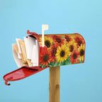 Sunflower Mailbox Cover - Autumn Fall Magnetic Standard Size 18 x 21 - Thanksgiving Decorations Outdoor Welcome Wrap