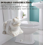 Toilet Bolt Caps, White Frog Ceramic Bolt Caps Covers, Fun and Cute Bathroom Decor for Easy Toilet Installation - Decorative Covers (White frog)