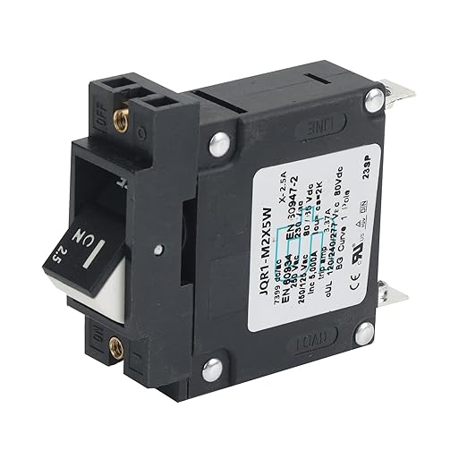 GLOSO Single Pole Miniature Circuit Breaker Manual Reset Switch Yachts Campers Caravans Control Panel M4 Screw Black Rocker 2.5A J1P