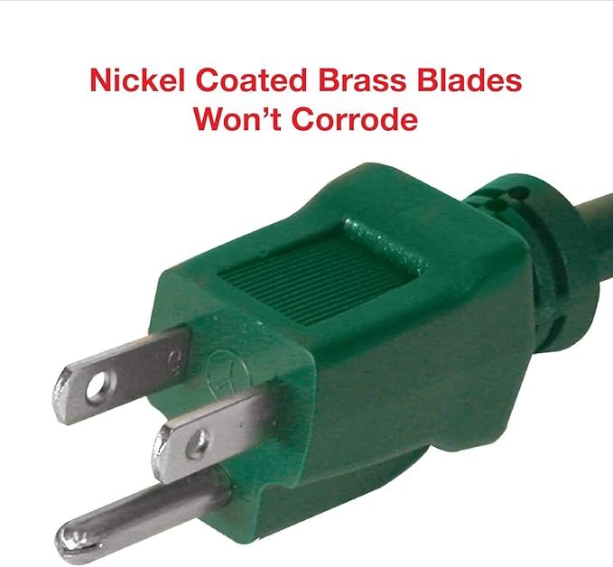 Clear Power Outdoor Extension Cord - 15 FT, Green | Lawn & Garden, 16/3 SJTW, Water & Weather Resistant, Flame Retardant, 3 Prong Grounded Plug, Perfect for Christmas and Holiday (CP10198)