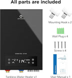 Airthereal Electric Tankless Water Heater, 27kW, 240Volts - Endless On-Demand Hot Water - Self Modulates to Save Energy Use - Small Enough to Install Anywhere - for 3 Showers, Evening Tide series