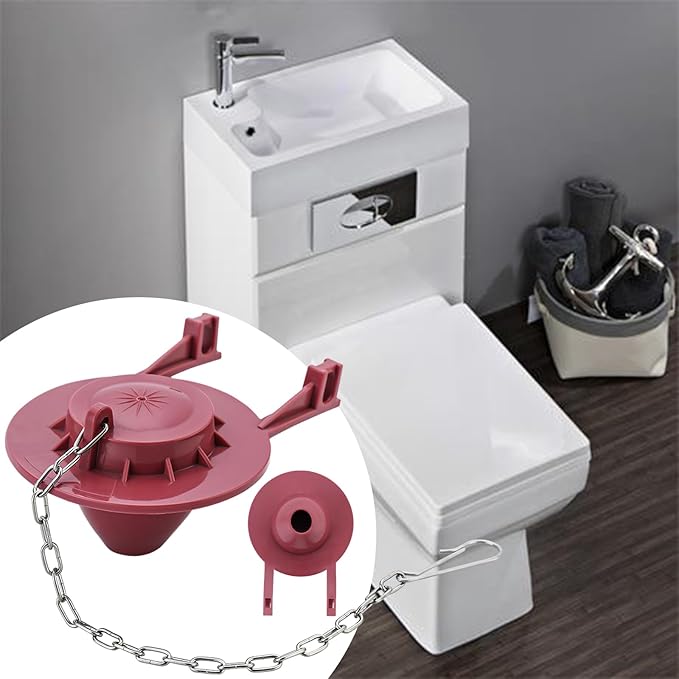 2-inch Universal Toilet Flapper, Rubber Seal Toilet Flapper Replacement Kit for Toilet Tank Compatible with American Standard, Kohler, Gerber, Toto Toilet 2 Pack (Red)