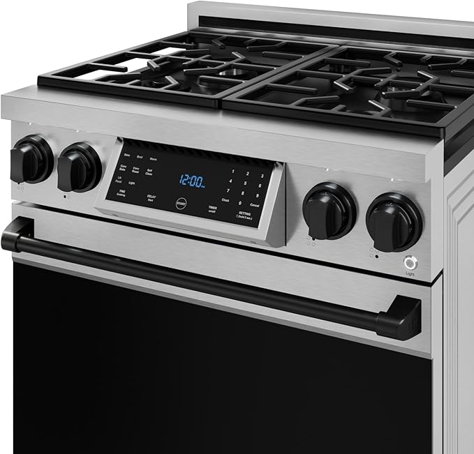 Gordon Ramsay by THOR Kitchen 30 Inch Professional Liquid Propane Range with Tilt Panel Touch Control in Stainless Steel/Black