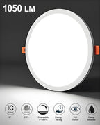 6 Inch Recessed Ceiling Light, Dimmable, 1050LM, 2700K-5000K 5CCT, Ultra-Thin, 1 Pack LED Recessed Lighting for Kitchen, Bedroom and Living Room