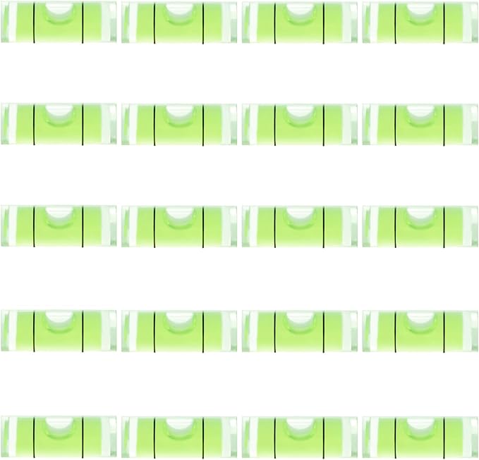JYK Mini Cylindrical Level 10pcs, 13x41mm Small Horizontal Bubble Levels - Bubble Spirit Level Measuring Tools for Construction, DIY, and Layout