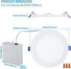 TORCHSTAR 6 Inch Slim LED Recessed Lighting with Junction Box, Dimmable 12W Ultra-Thin Recessed Light, 2700K Soft White, 1000LM Basic Series LED Downlight, ETL & Energy Star, Pack of 6